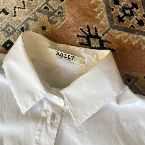 Bally Classic White Button Down with Tuxedo Buttons - Picture 2 of 2